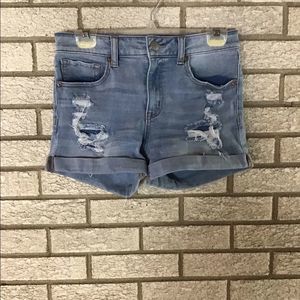 Aeropostale high rise midi denim shorts size 8.